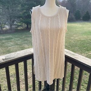 Roo Crossing tunic tank top crochet cable knit quiet luxury classic beach sheer